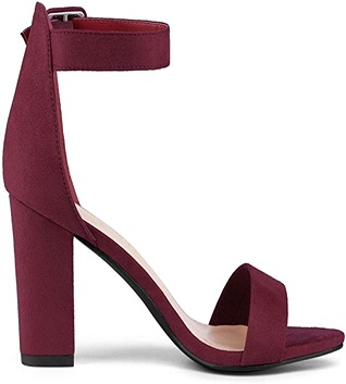Allegra K Women's High Chunky Heel Buckle Ankle Strap Sandals