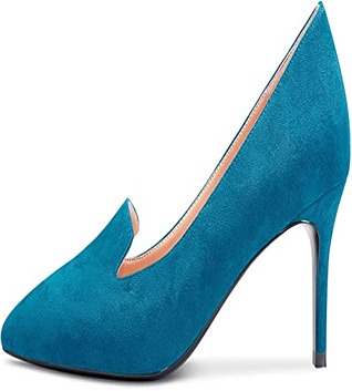 HEUIVZAR Women Pumps Pointed Toe Stiletto Mid Kitten Heel