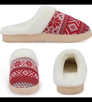 Women's Memory Foam House Slippers Cozy Fluffy Fuzzy Bedroom Slippers Indoor Outdoor Home Warm Ladies Slippers Rubber Sole