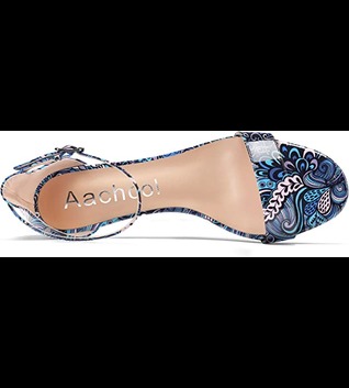 Aachcol Women Sandals Peep Open Toe Kitten Low Heel Ankle Strap Dress Shoes 1.5 Inch