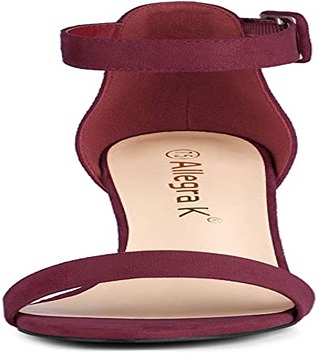 Allegra K Women's High Chunky Heel Buckle Ankle Strap Sandals