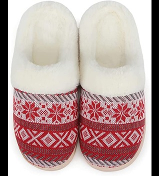 Women's Memory Foam House Slippers Cozy Fluffy Fuzzy Bedroom Slippers Indoor Outdoor Home Warm Ladies Slippers Rubber Sole
