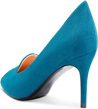 HEUIVZAR Women Pumps Pointed Toe Stiletto Mid Kitten Heel