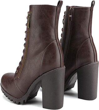 DREAM PAIRS Women's Terran Mid Calf Combat Boots Built-in Wallet Pocket Shoes