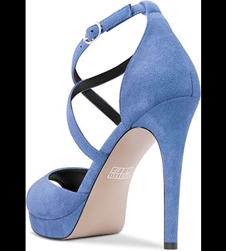 DearOnly Womens Platform Pumps Peep Open Toe High Stiletto Heel Ankle Strap Suede Dress Shoes Bridal Wedding Shopping Vacation 5 Inch
