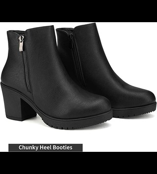 DREAM PAIRS Women's Z0EY-2 Ankle Bootie Slip on Heel Boots